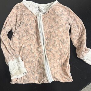 Caden Lane Pink Floral Zip-Up Romper